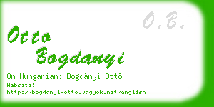otto bogdanyi business card